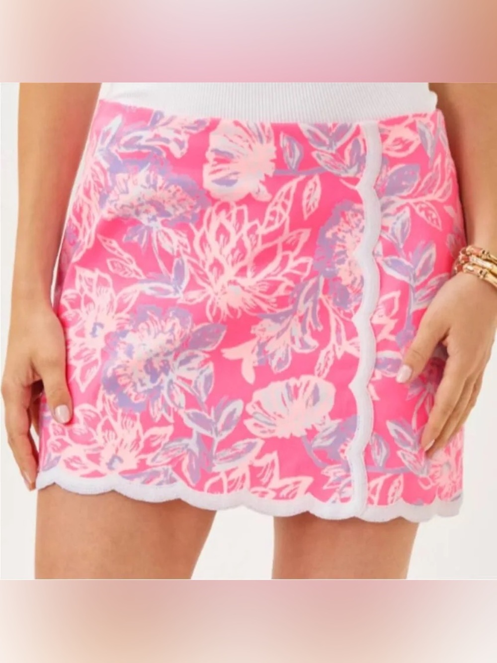NWT Lilly Pulitzer Girl’s Mini Michelina Skort Rousseau Pink Zen Garden XS 2/3